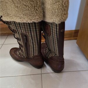 UGG Brown and Cream Plaid Women's Boots